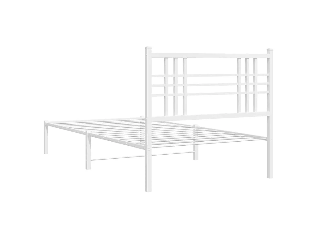 Giroletto con Testiera Metallo Bianco 107x203 cm