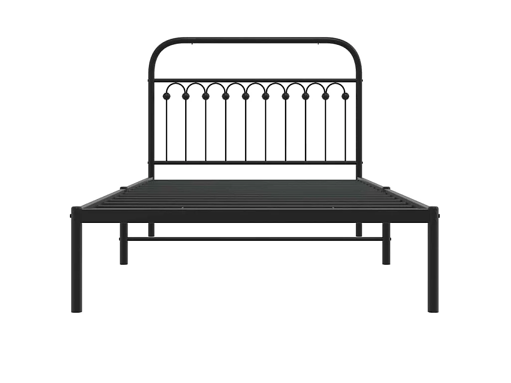 Bettgestell mit Kopfteil Metall Schwarz 107x203 cm