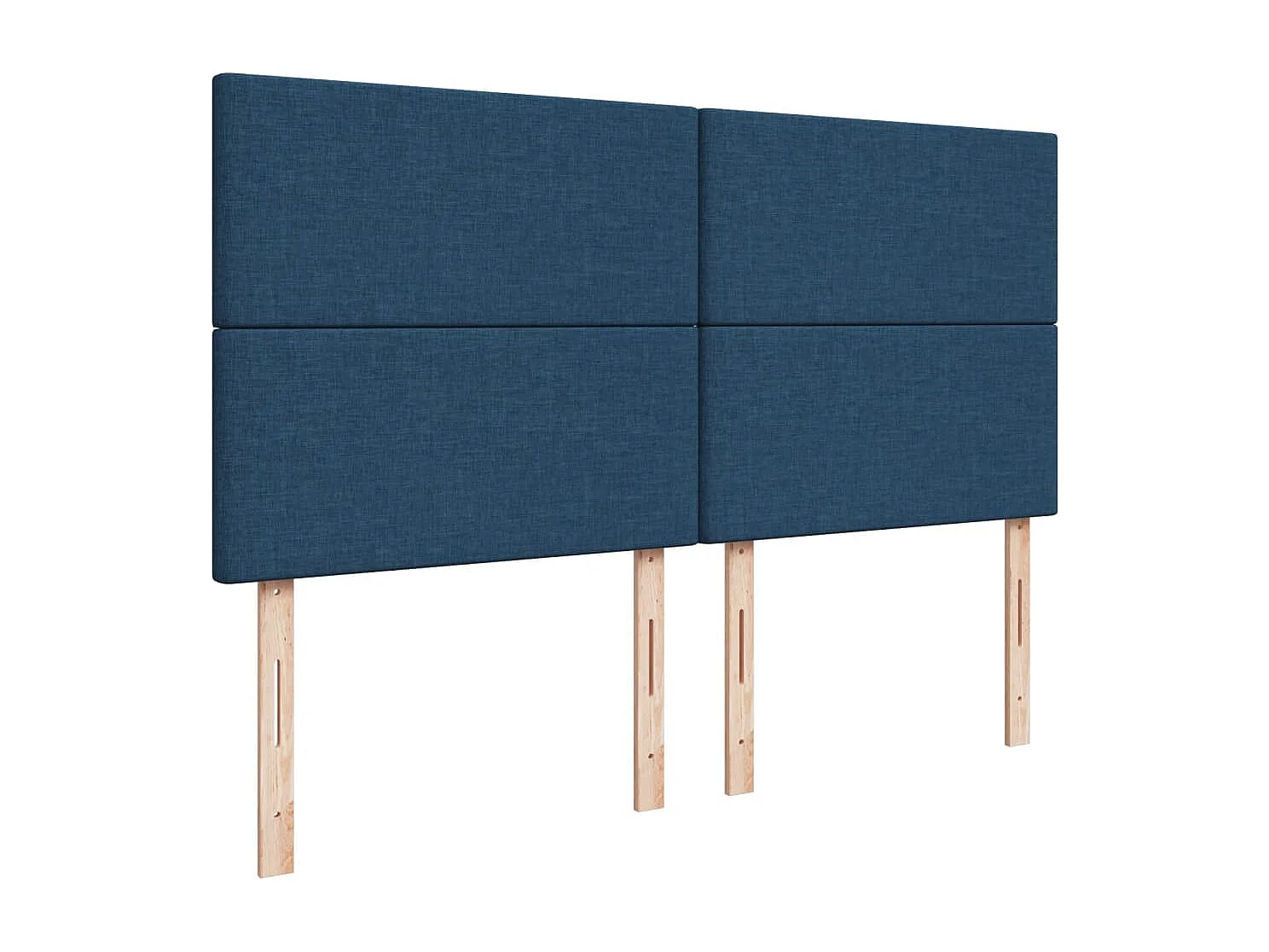 Cama box spring con colchón tela azul 200x200 cm