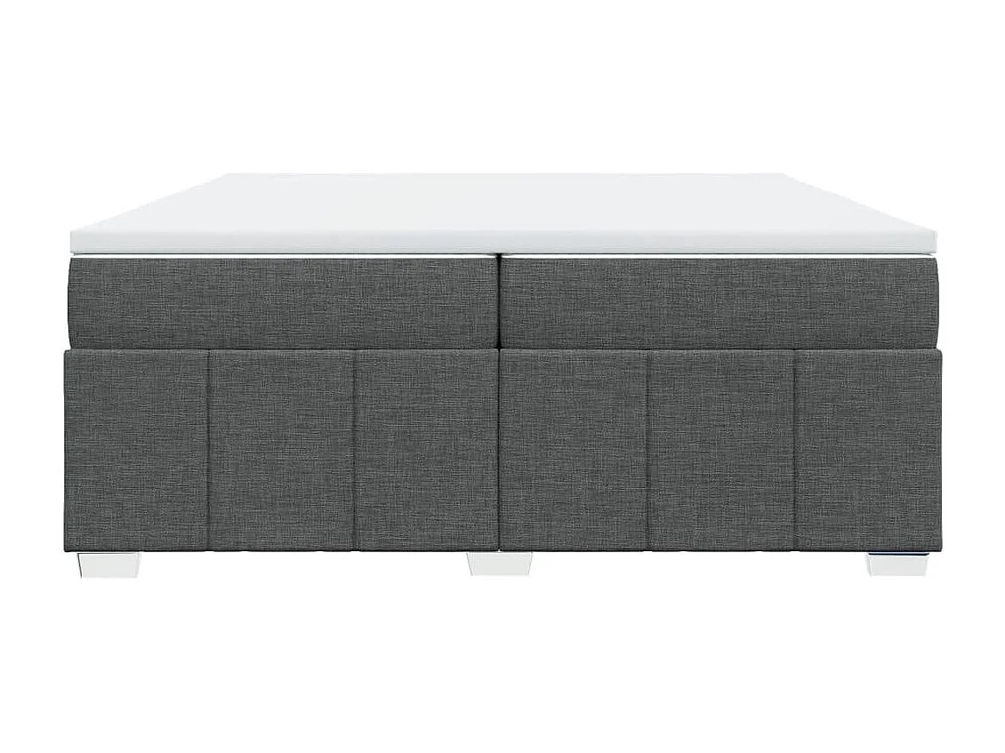 Sommier à lattes de lit avec matelas Gris foncé 200x200cm Tissu