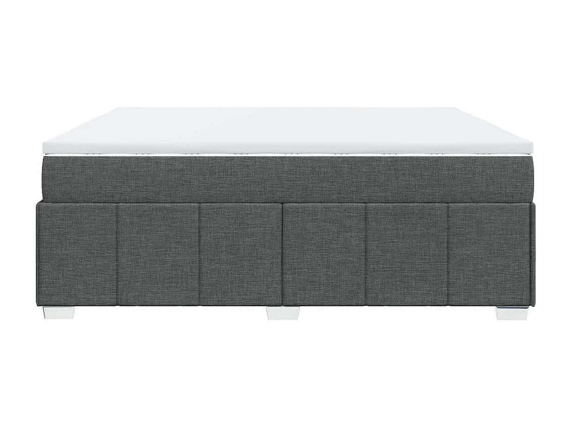 Sommier à lattes de lit avec matelas Gris foncé 200x200cm Tissu