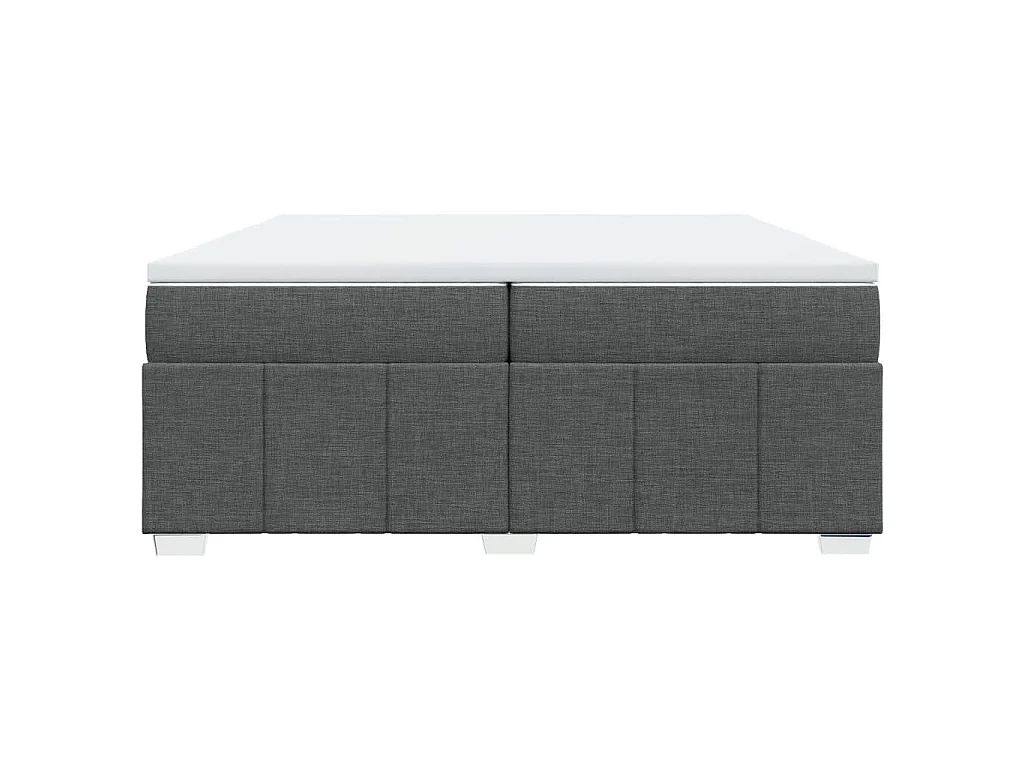 Cama com molas/colchão 200x200 cm tecido cinzento-escuro