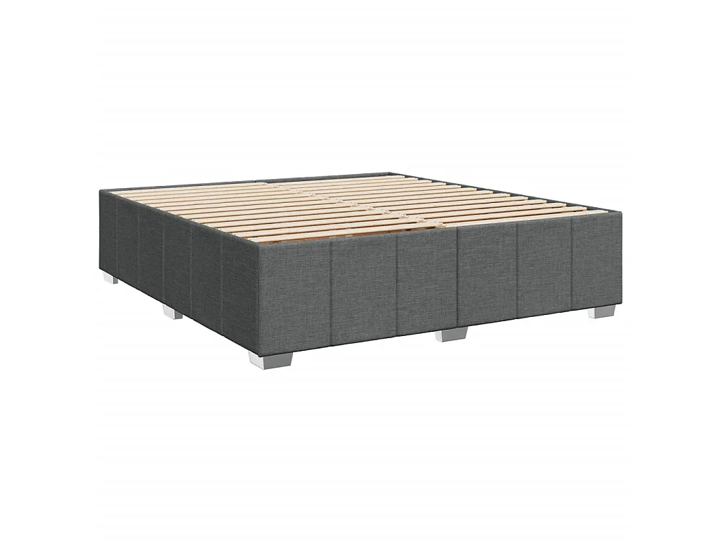 Cama com molas/colchão 200x200 cm tecido cinzento-escuro