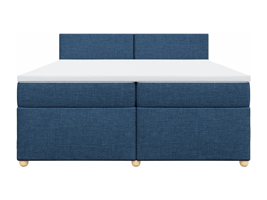 Sommier à lattes de lit avec matelas Bleu 200x200 cm Tissu