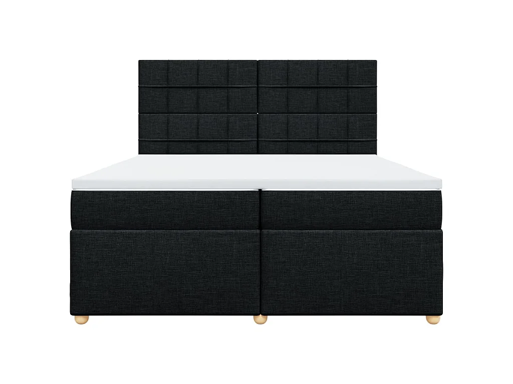 Cama box spring con colchón tela negro 200x200 cm