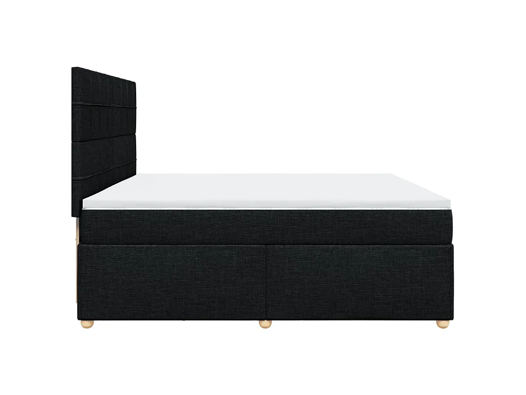 Cama box spring con colchón tela negro 200x200 cm