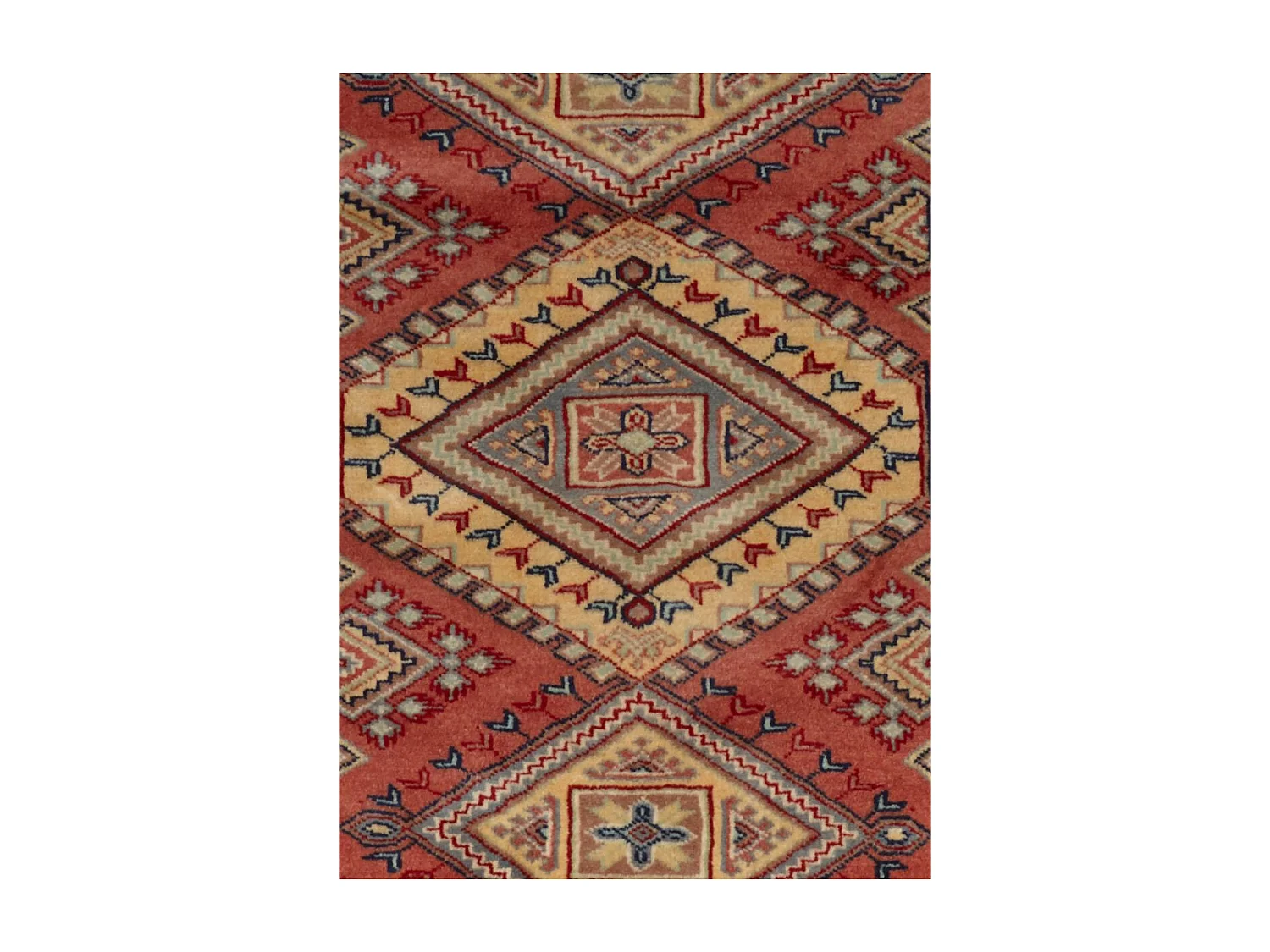 Authentique tapis d'Orient 90x165 fait main en laine rouge MULTAN 7