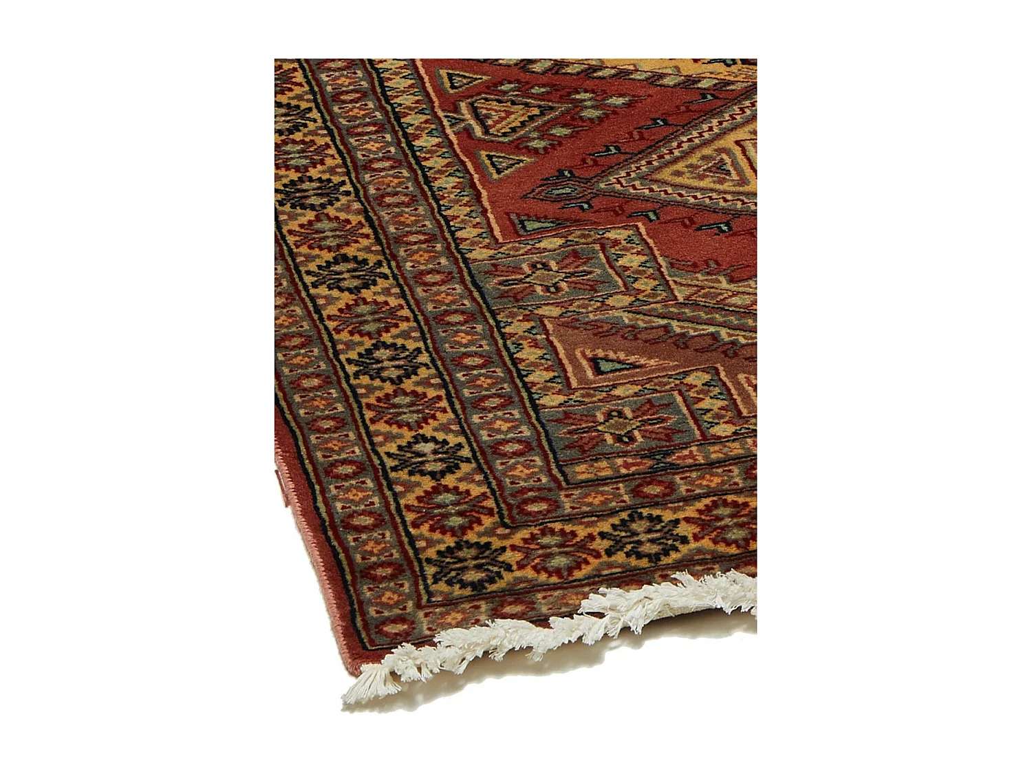 Authentique tapis d'Orient 90x165 fait main en laine rouge MULTAN 7