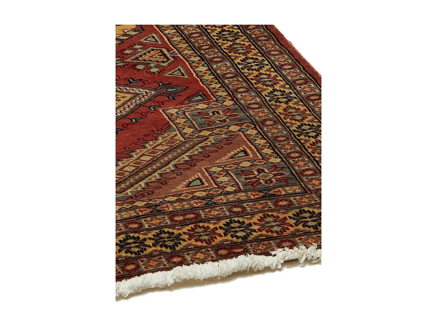 Authentique tapis d'Orient 90x165 fait main en laine rouge MULTAN 7