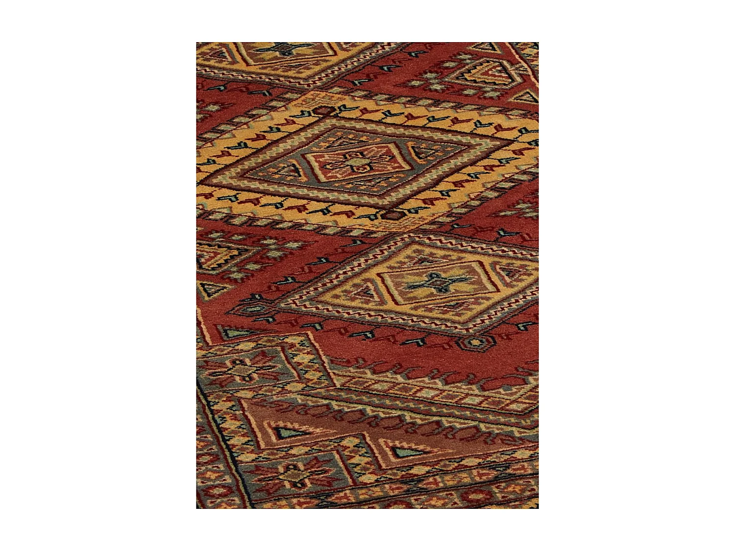 Authentique tapis d'Orient 90x165 fait main en laine rouge MULTAN 7