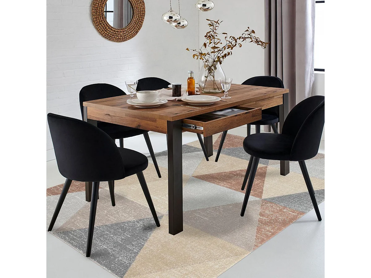 Tapis extérieur 160x220 tissé kilim jaune et gris SOYEUX F