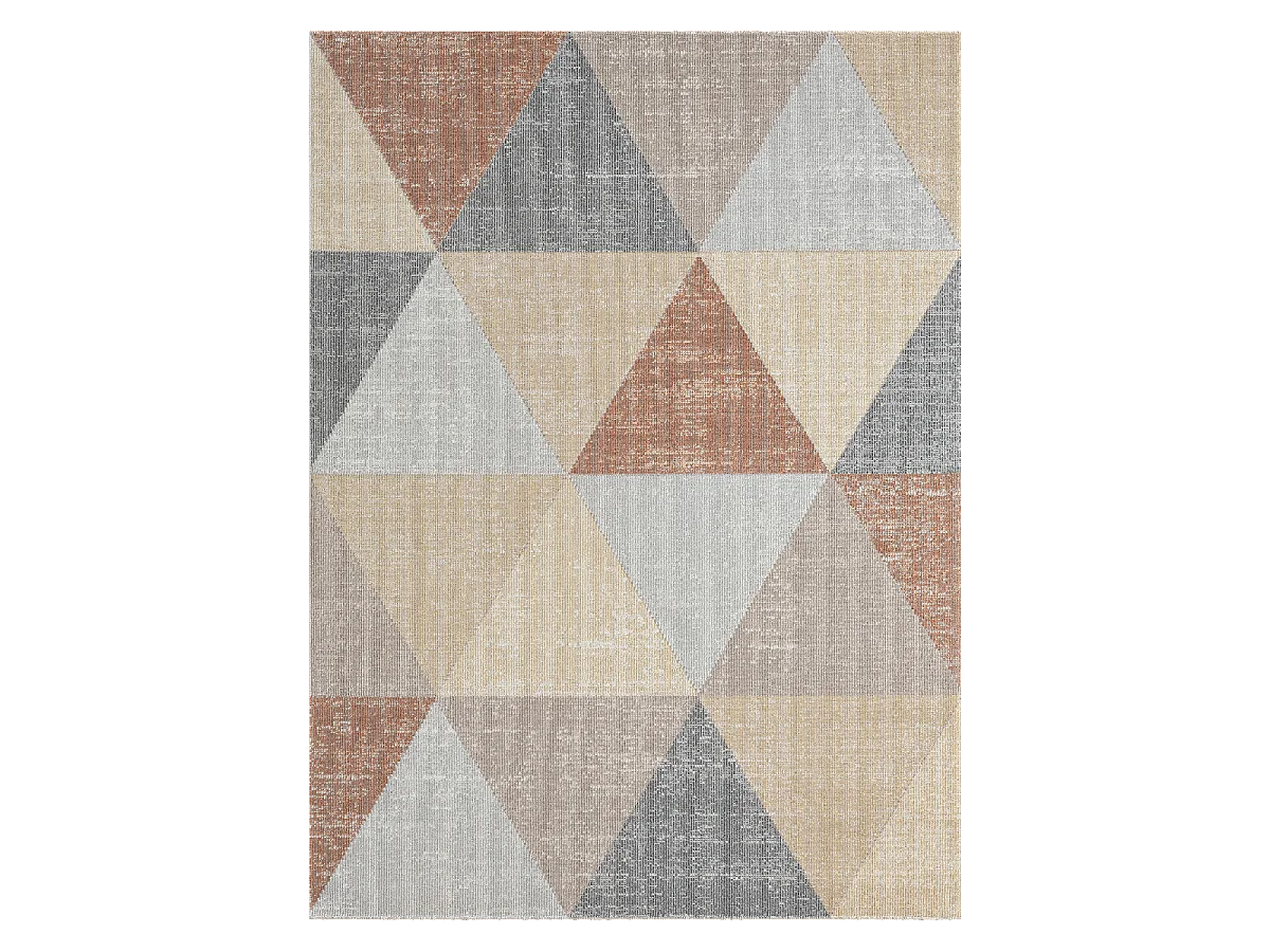 Tapis extérieur 160x220 tissé kilim jaune et gris SOYEUX F