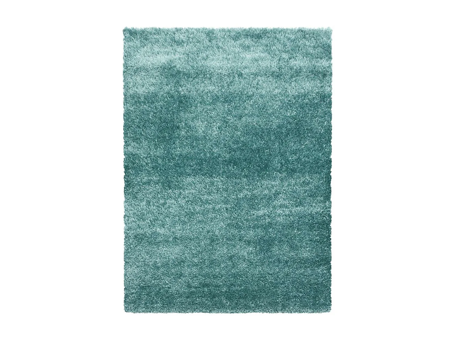 Tapis longs poils shaggy 280x370 rectangle tissé bleu et turquoise motif uni