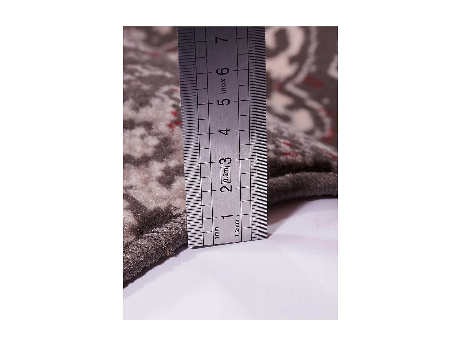 tapis chambre 190x280 tissé gris rectangle motif baroque LYN1 NYBRO