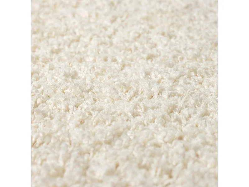 Tapis shaggy 120x170 rectangle tissé crème motif uni LYN4 UNILA