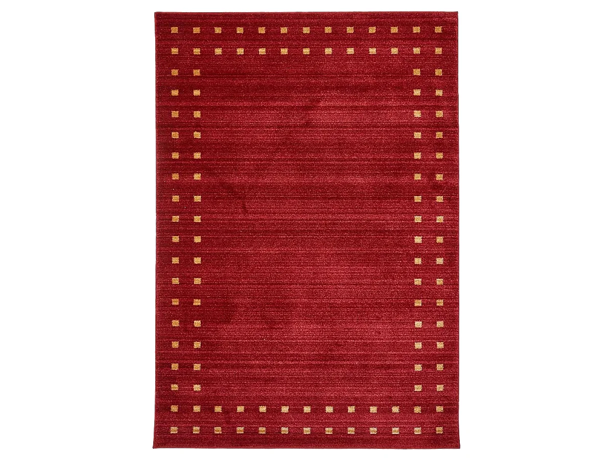 tapis entrée 60x95 tissé rouge rectangle motif simple CHOBAY 4