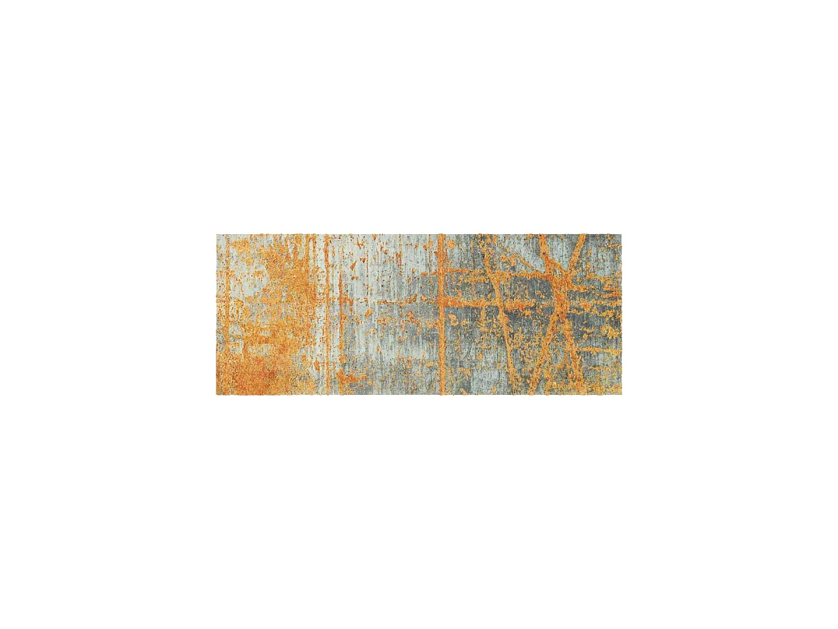 tapis entrée 110x175 tissé orange rectangle motif abstrait RUSTIC