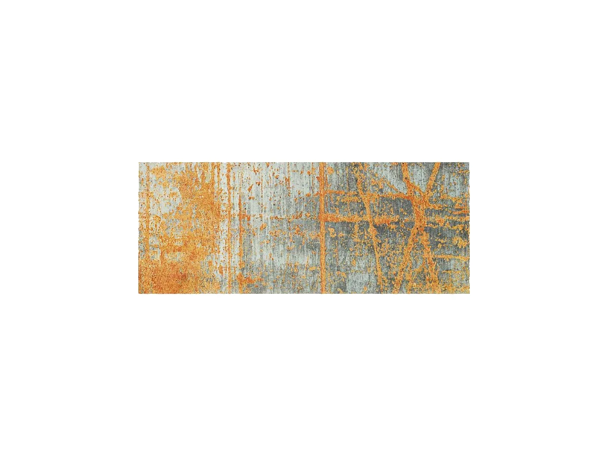 tapis entrée 110x175 tissé orange rectangle motif abstrait RUSTIC