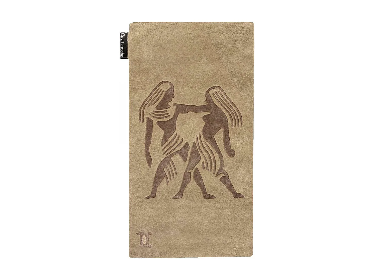 tapis entrée 70x130 fait main en laine beige rectangle motif géométrique GEMINI