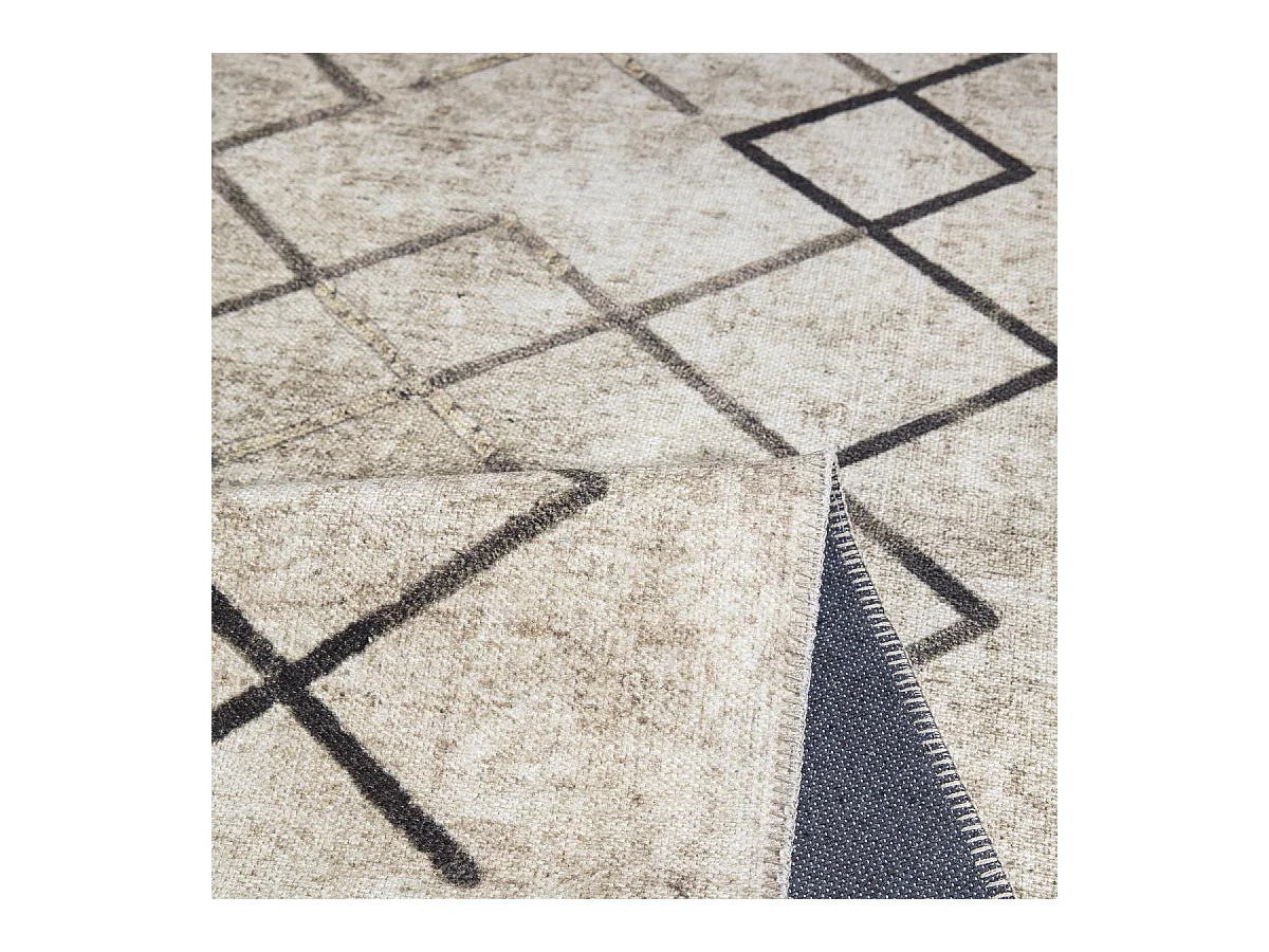 tapis entrée 115x180 tissé crème rectangle motif scandinave JOINTA