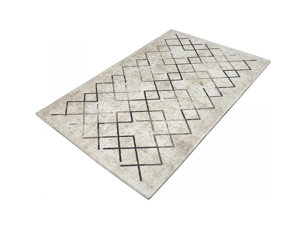 tapis entrée 115x180 tissé crème rectangle motif scandinave JOINTA