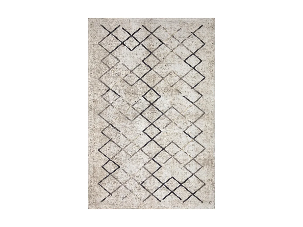 tapis entrée 115x180 tissé crème rectangle motif scandinave JOINTA