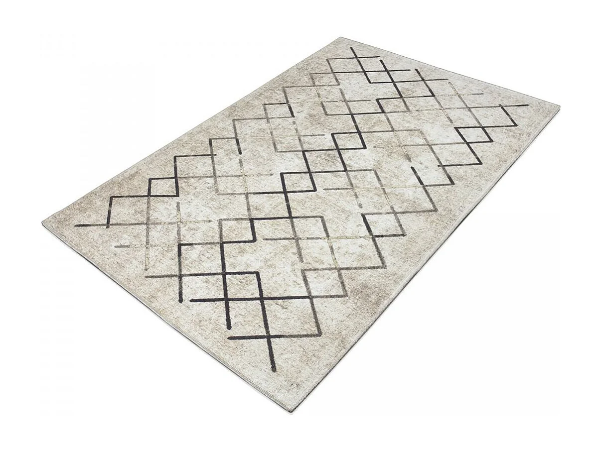 tapis entrée 115x180 tissé crème rectangle motif scandinave JOINTA