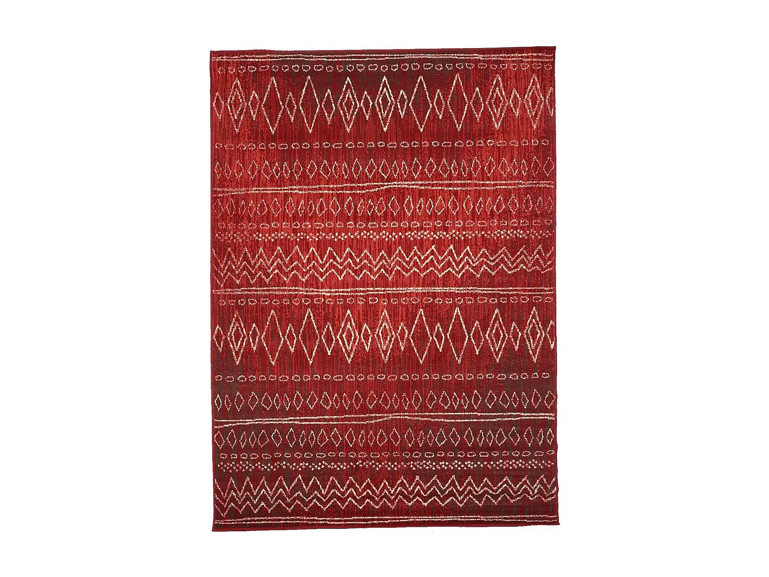 Tapis berbère 235x320 tissé motifs tribaux LYN1 BERBI rouge