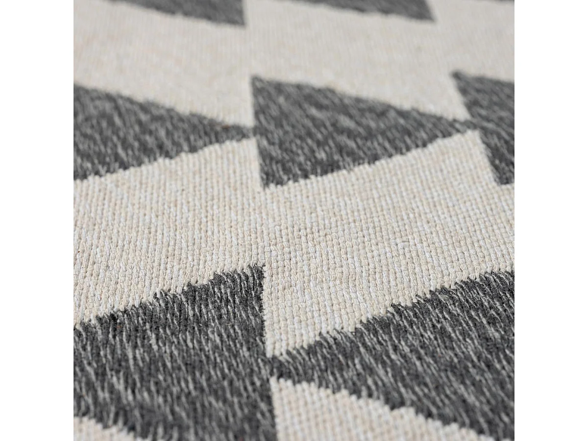 Tapis kilim reversible 120x160 en coton motif scandinave BE crème et gris