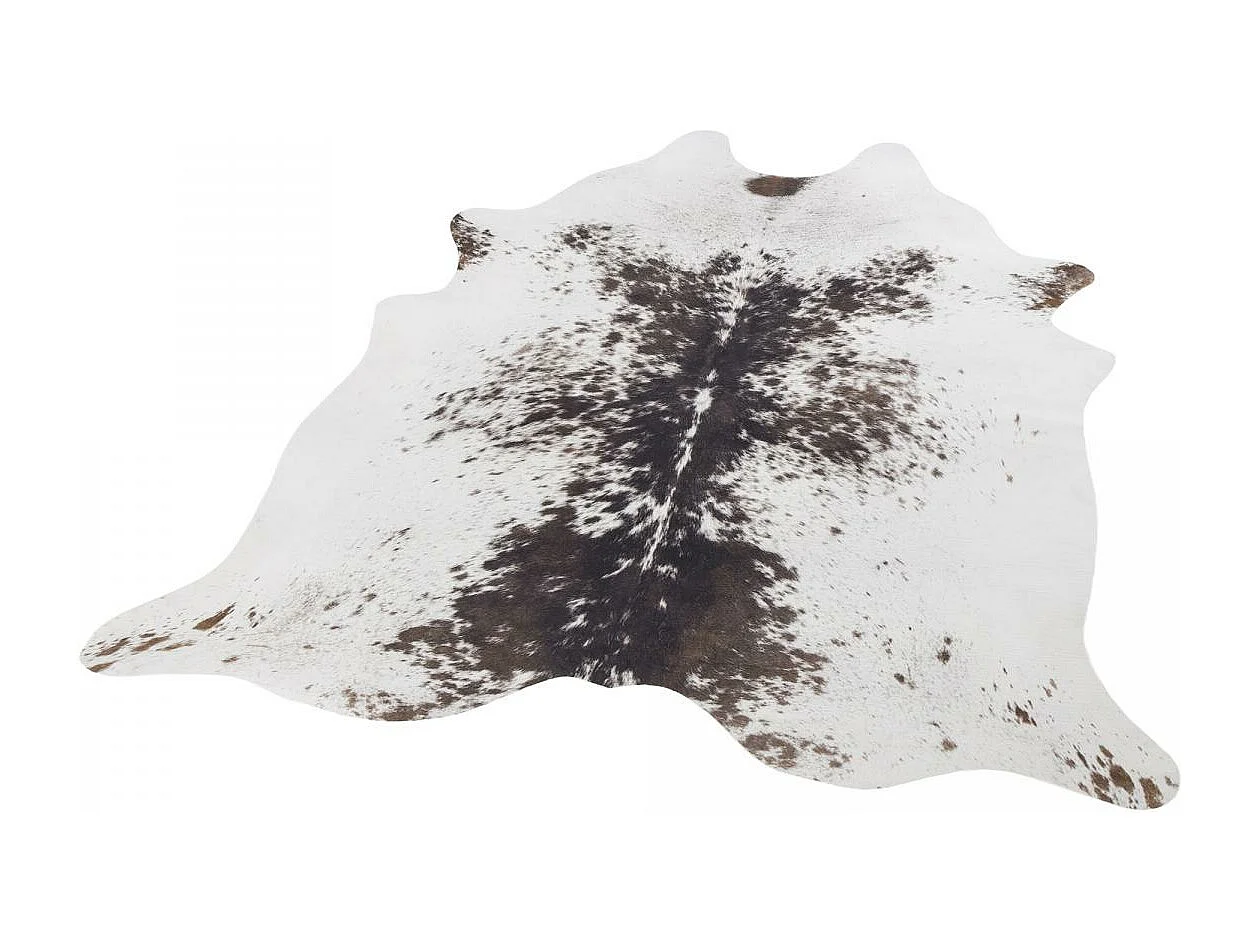 Tapis kilim 125x155 rectangle tissé blanc et marron motif faux uni ART COW