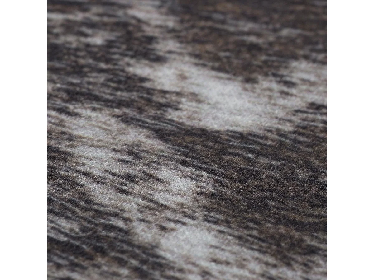 Tapis kilim 125x155 rectangle tissé blanc et marron motif faux uni ART COW