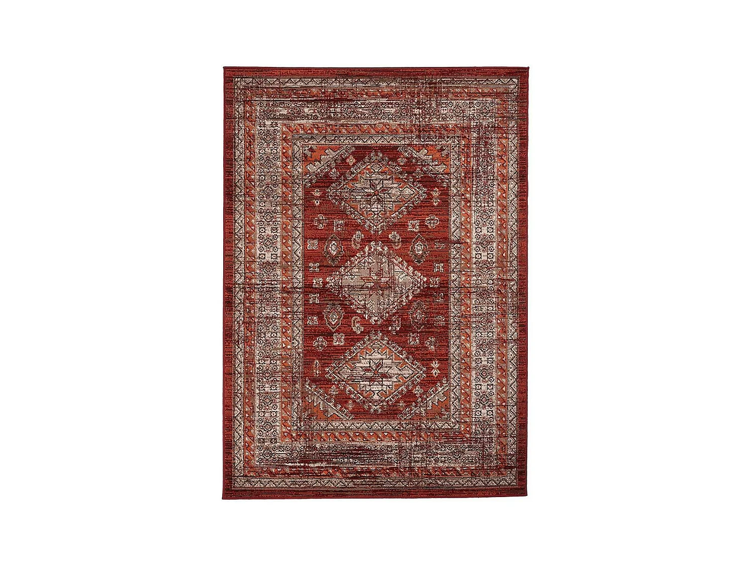Tapis oriental 280x365 rectangle orange tissé motif ethnique LYN1 DAZOR