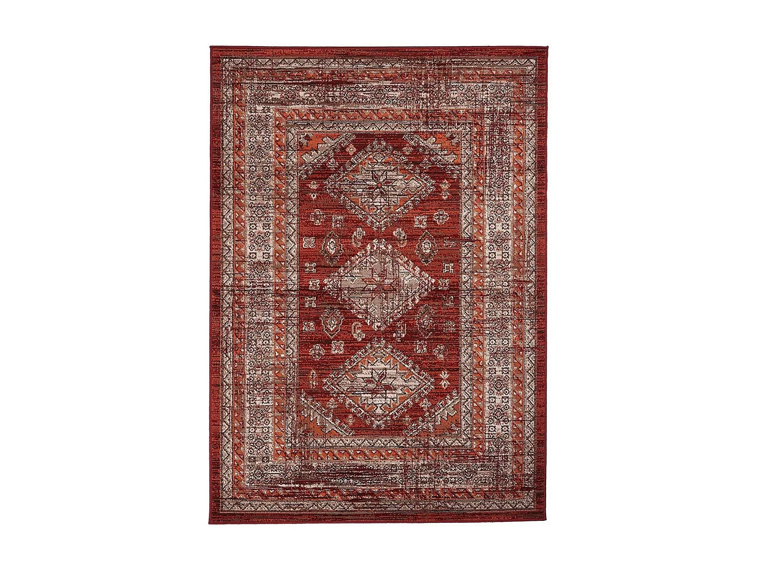 Tapis oriental 280x365 rectangle orange tissé motif ethnique LYN1 DAZOR