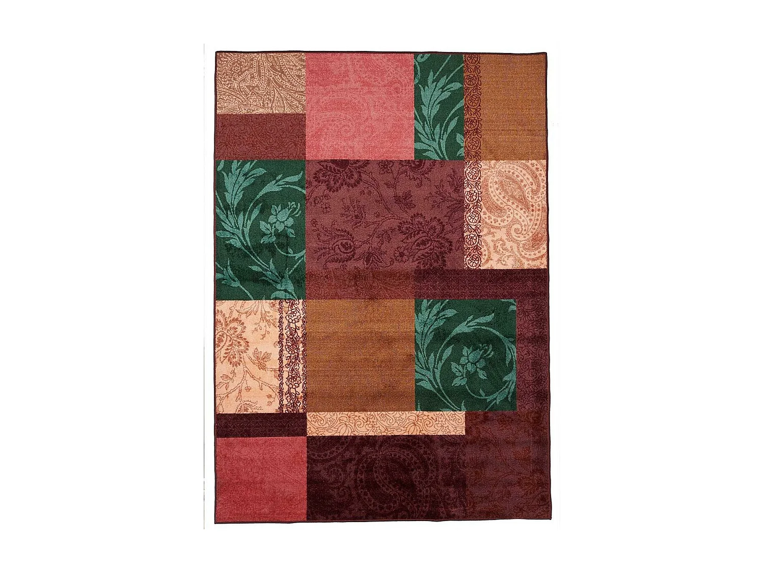 tapis chambre 57x110 tissé rose rectangle ISPARTA PATCHWORK