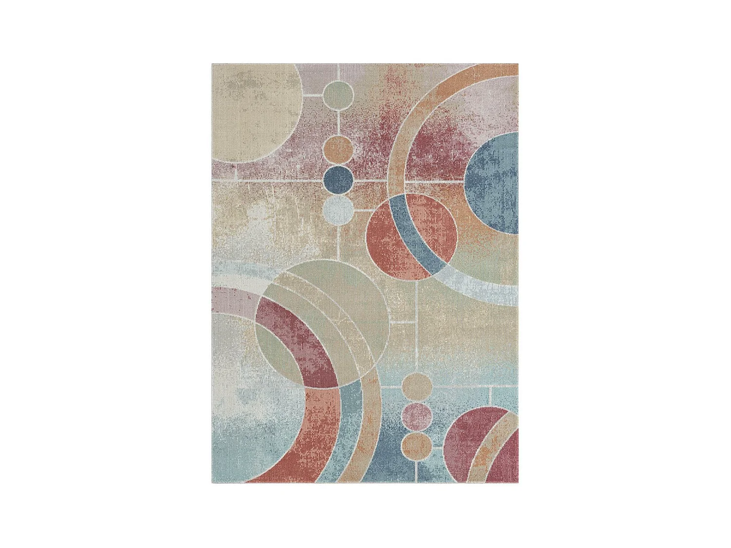 Tapis extérieur 160x220 tissé kilim vert et bleu SOYEUX A