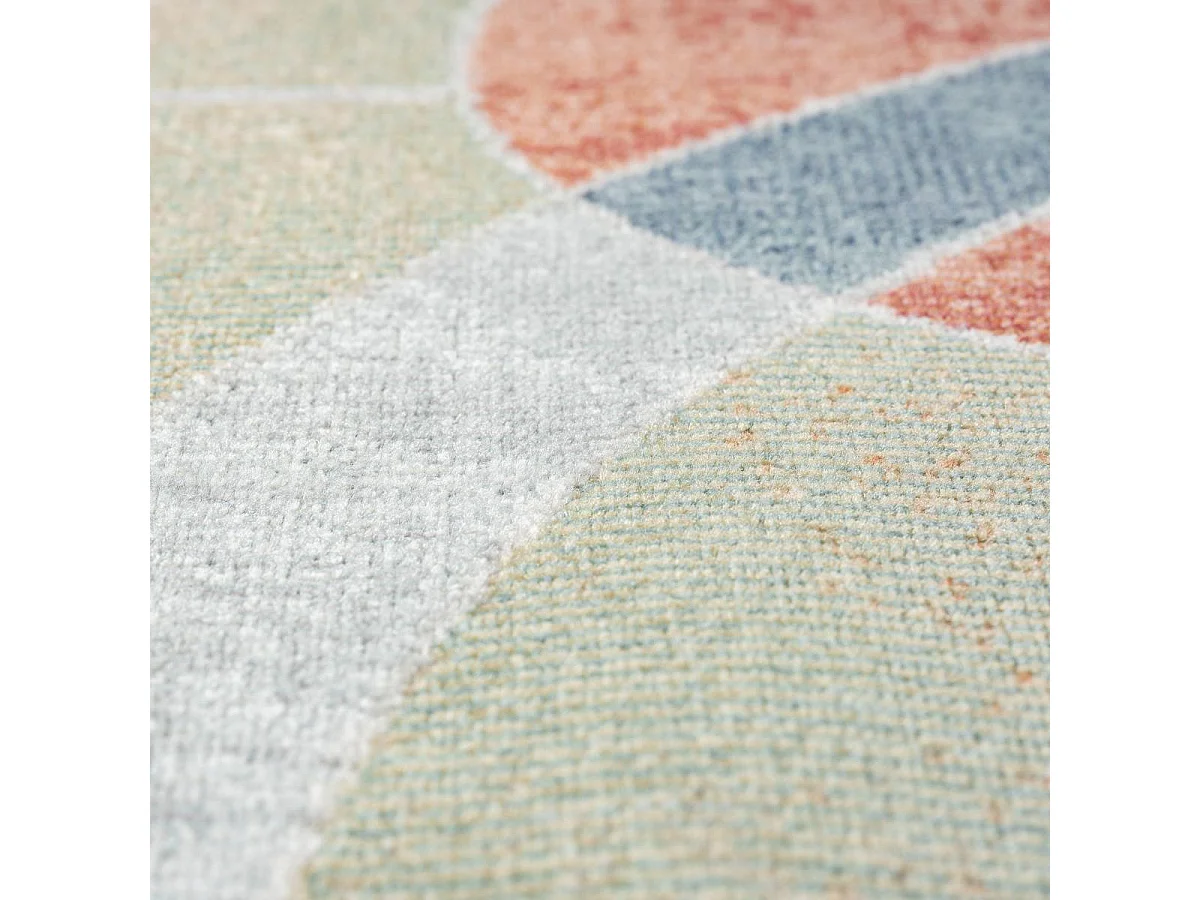 Tapis extérieur 160x220 tissé kilim vert et bleu SOYEUX A