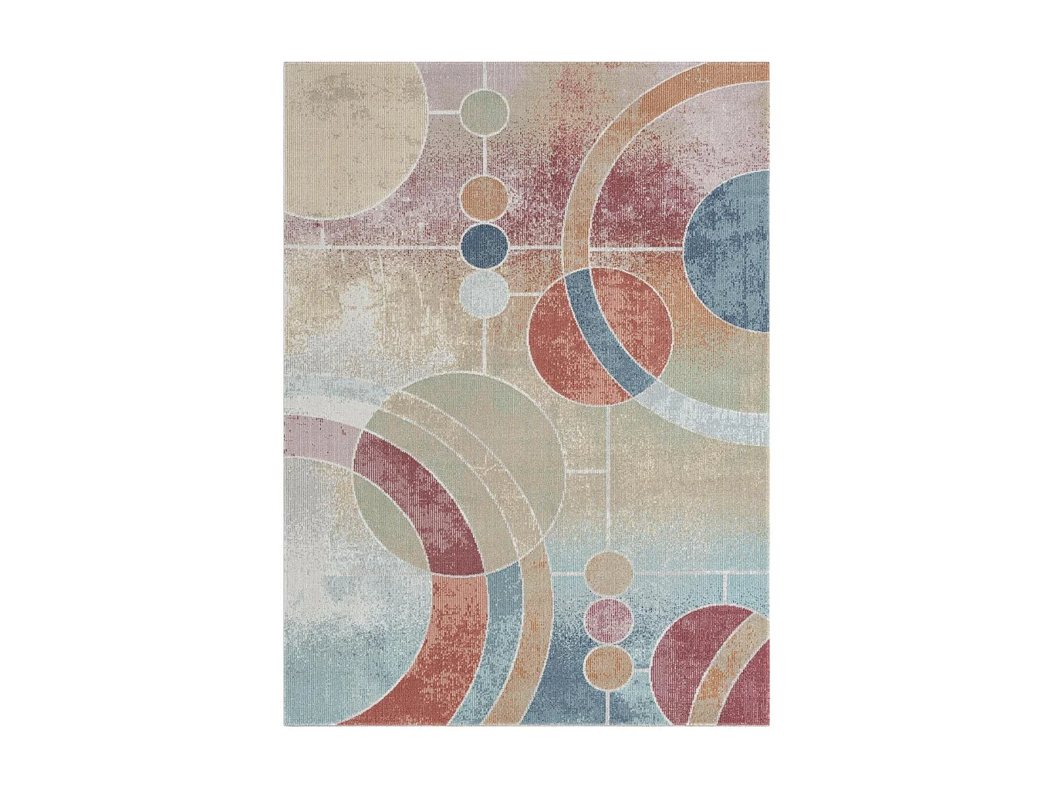 Tapis extérieur 160x220 tissé kilim vert et bleu SOYEUX A