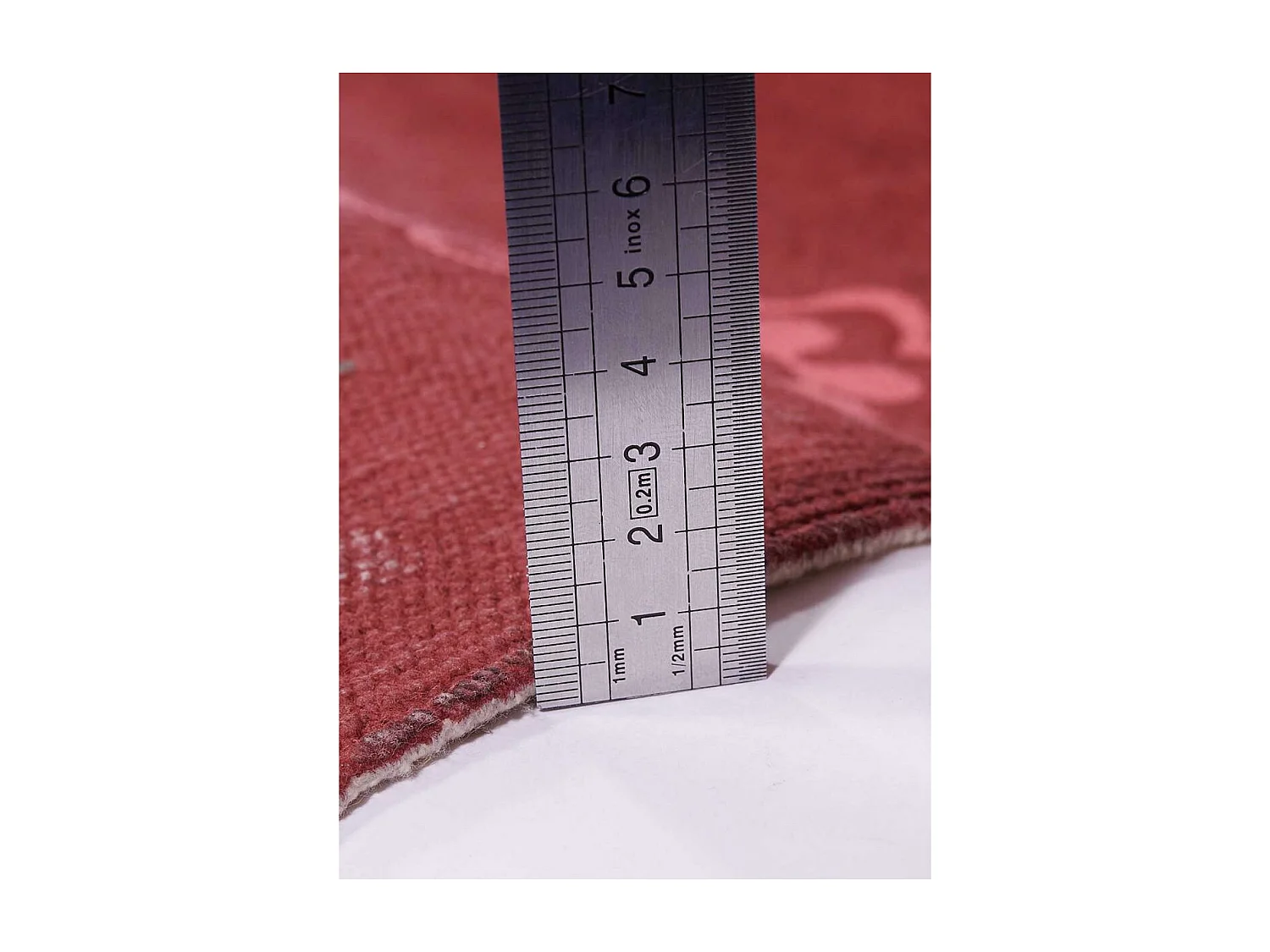 Tapis kilim 70x110 rectangle fait main en coton rouge motif ethnique