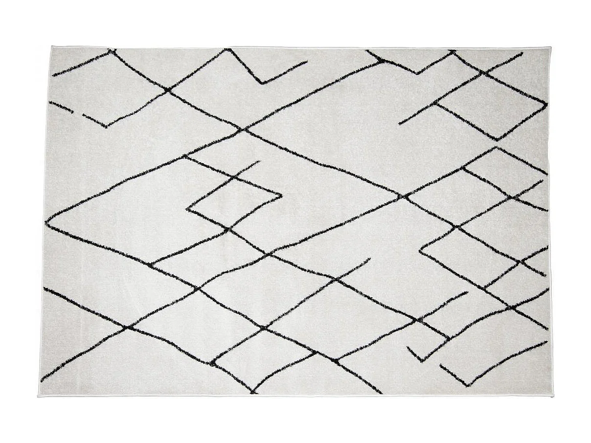 Tapis berbère 240x320 tissé motifs tribaux NALADON crème