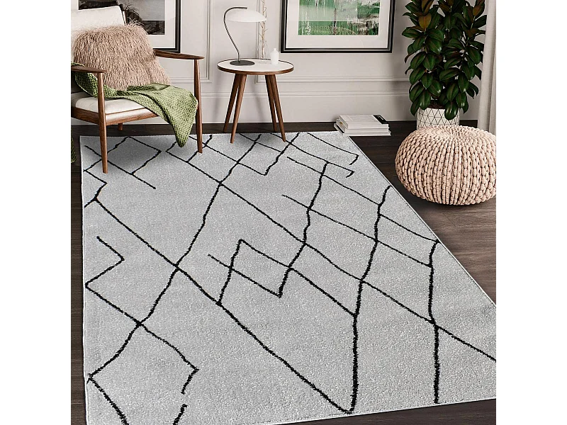 Tapis berbère 240x320 tissé motifs tribaux NALADON crème