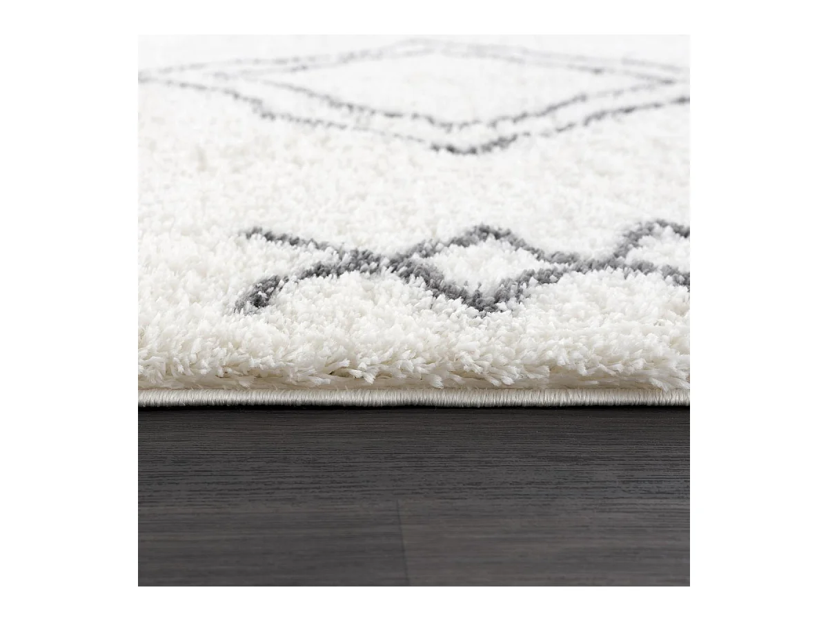 Tapis berbère 240x320 tissé motif ethnic LYN4 DOUX 3 crème