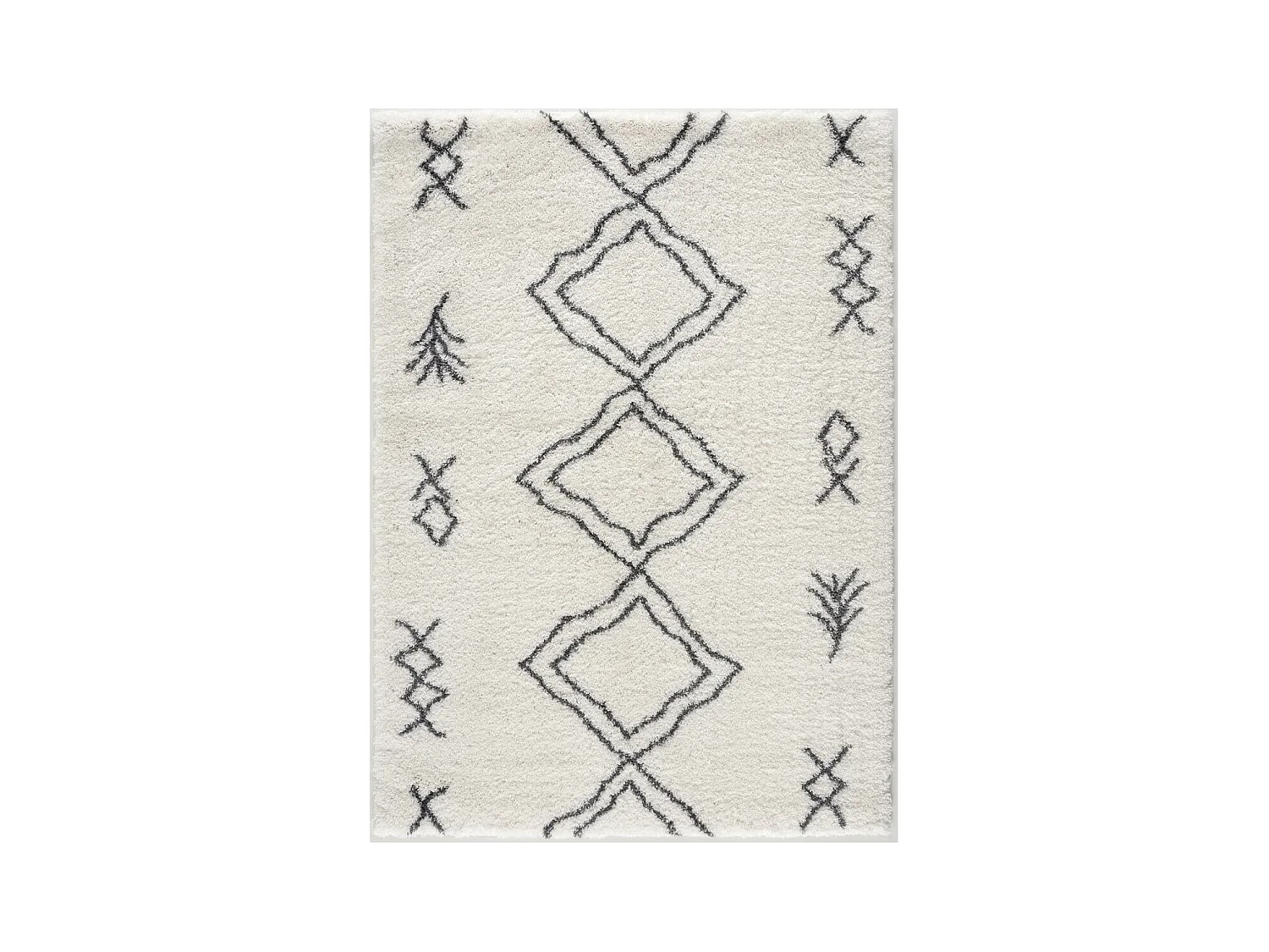 Tapis berbère 240x320 tissé motif ethnic LYN4 DOUX 3 crème