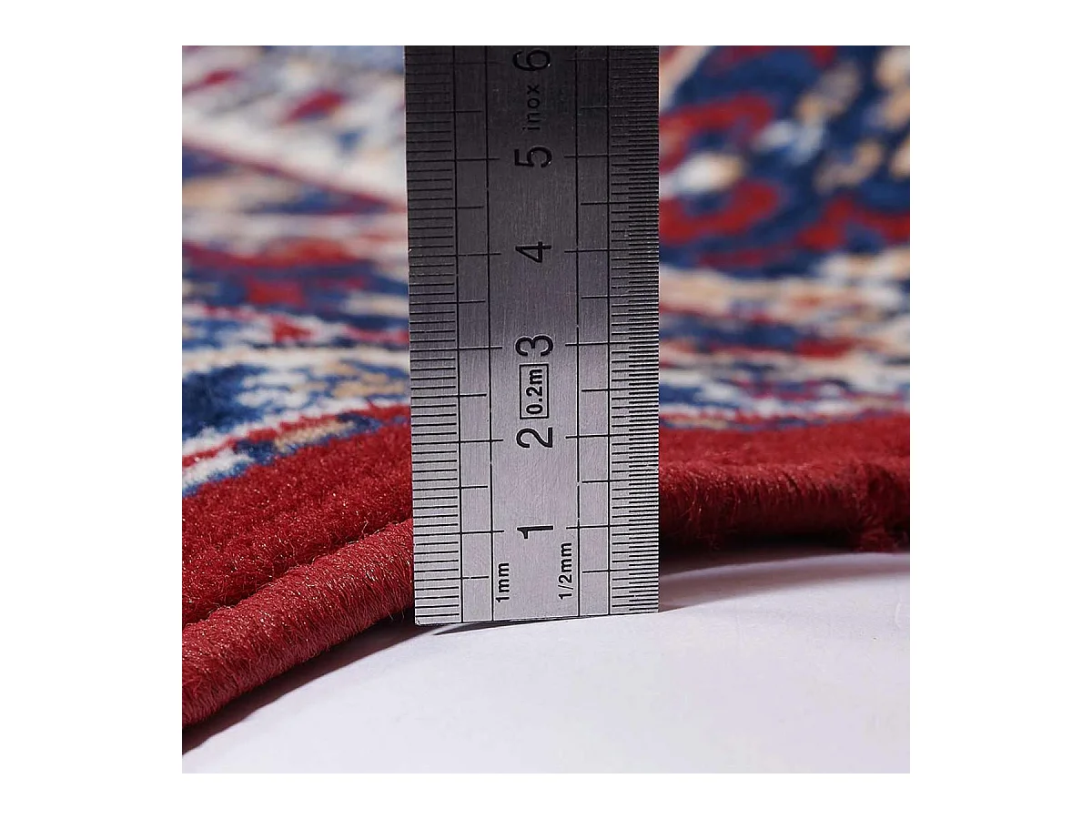 Tapis oriental 190x280 rectangle crème et rouge tissé motif ethnique LYN1 ROSOR