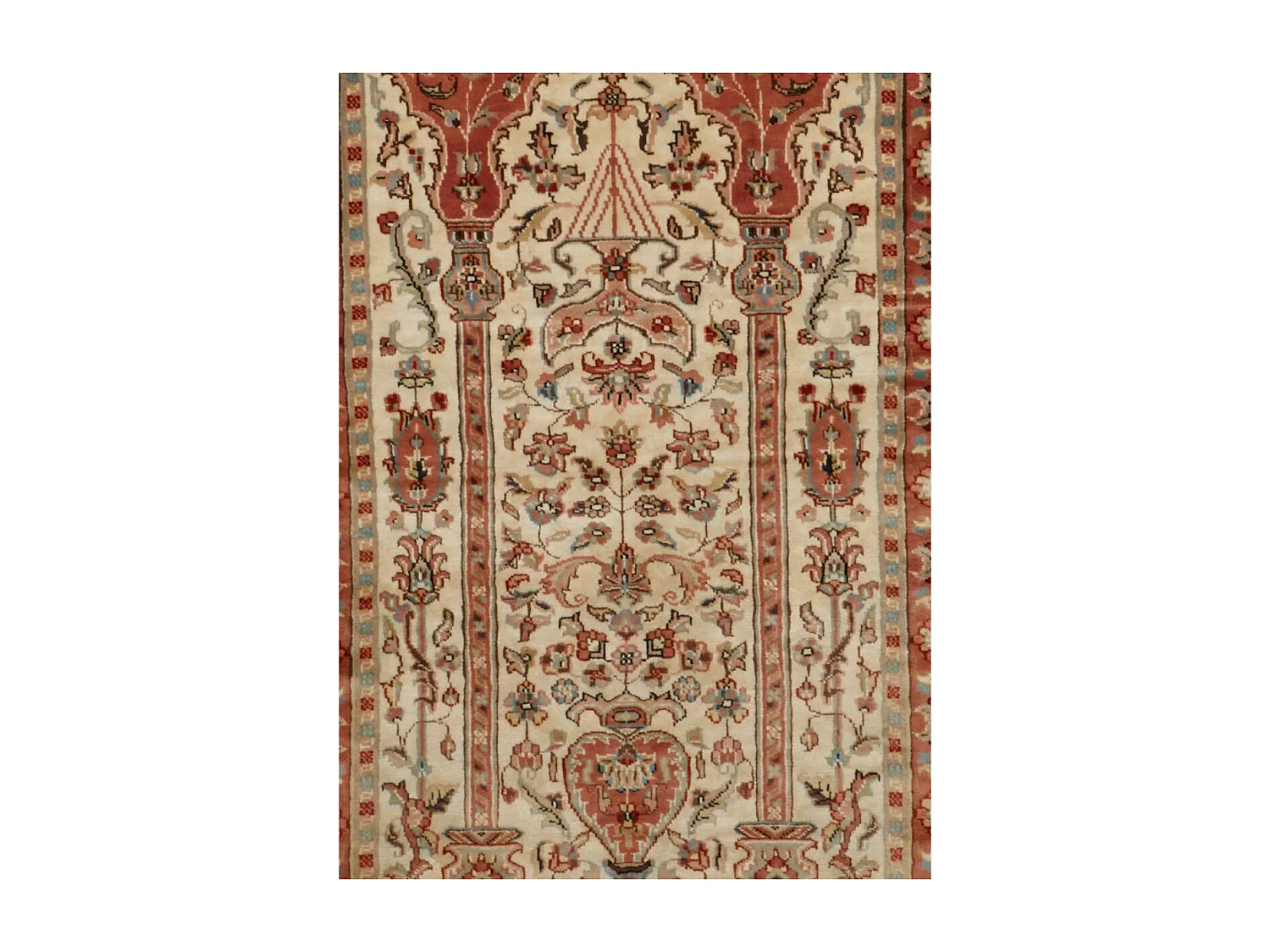 Authentique tapis d'Orient 115x185 fait main en soie beige JIHANGIR 42