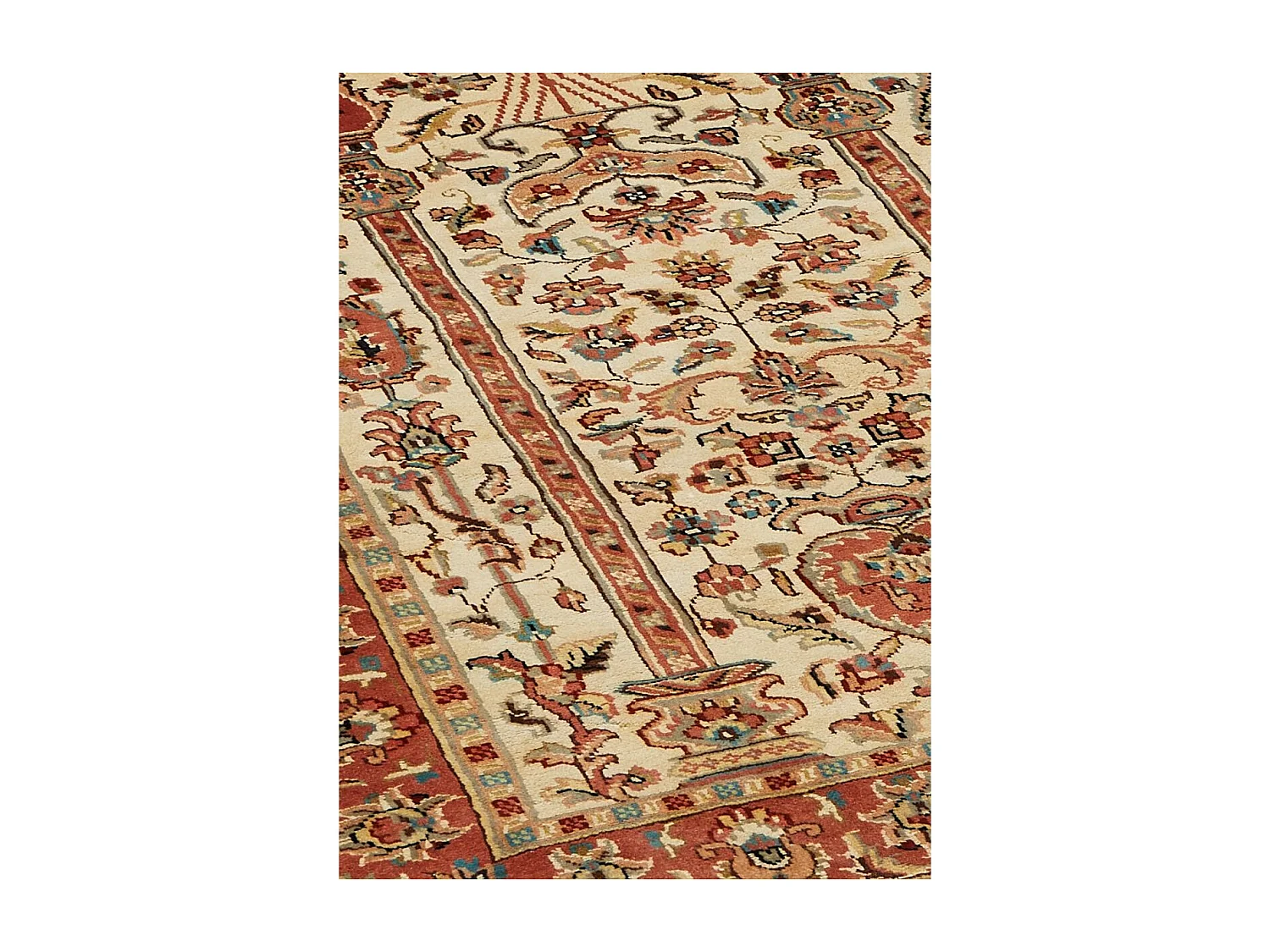 Authentique tapis d'Orient 115x185 fait main en soie beige JIHANGIR 42