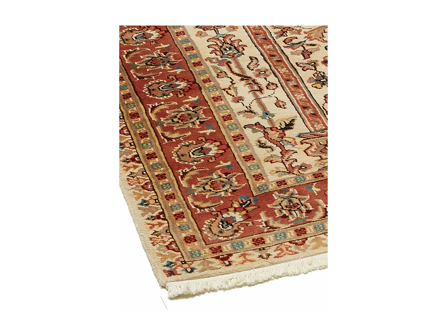 Authentique tapis d'Orient 115x185 fait main en soie beige JIHANGIR 42
