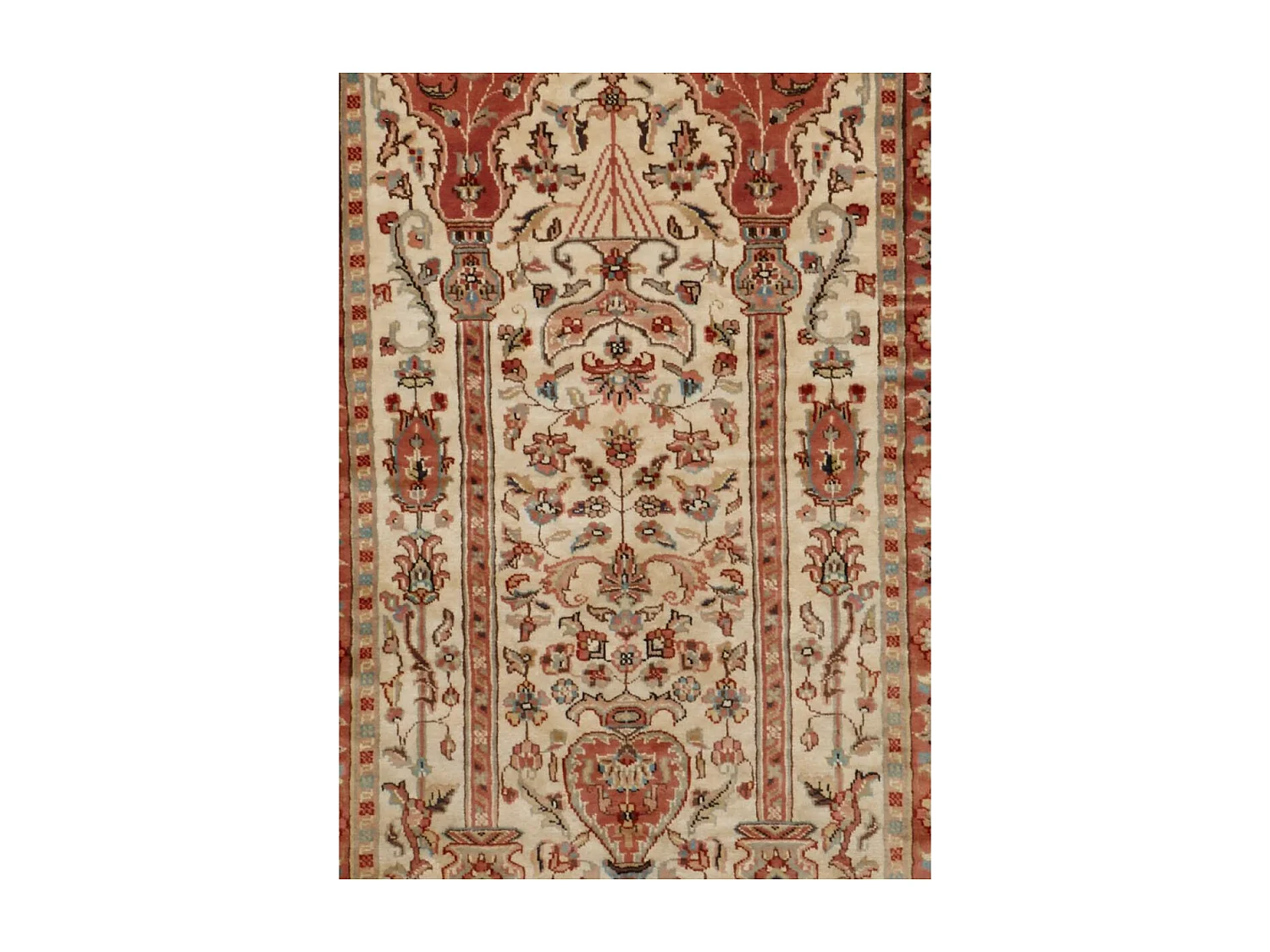 Authentique tapis d'Orient 115x185 fait main en soie beige JIHANGIR 42