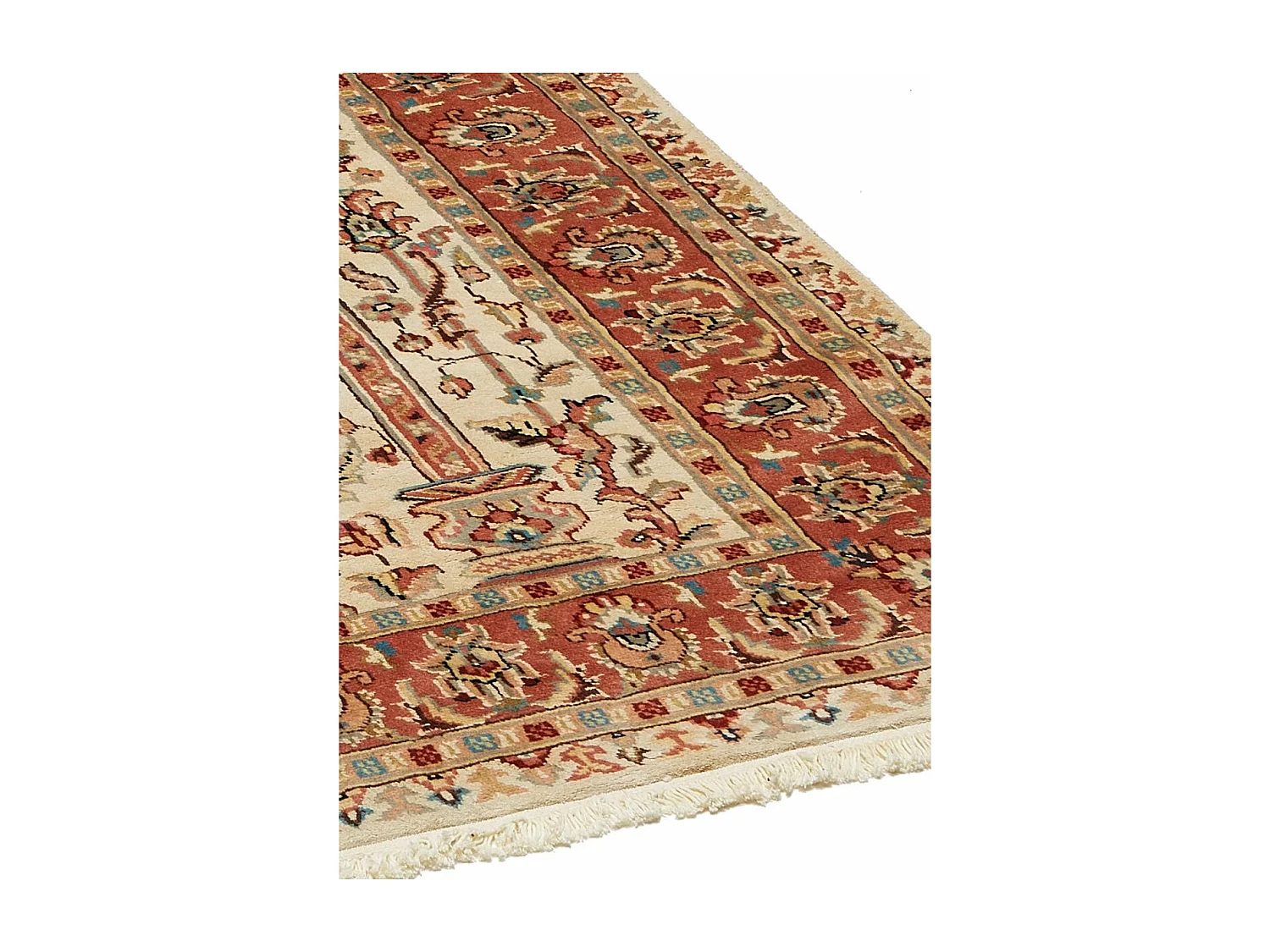 Authentique tapis d'Orient 115x185 fait main en soie beige JIHANGIR 42