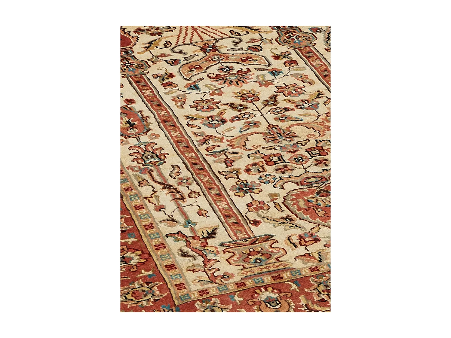 Authentique tapis d'Orient 115x185 fait main en soie beige JIHANGIR 42