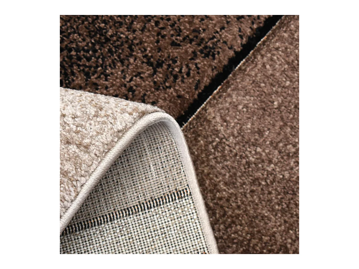 tapis salon 140x140 tissé beige carré motif géométrique LYN8 GEOME